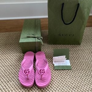 Gucci pink platform sandals
